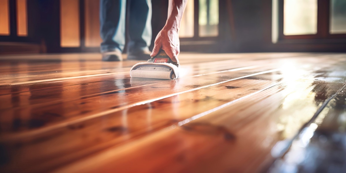 manos de hombre lijando parquet superficie